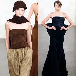 Ralph Lauren Collection Purple Label Vintage Suede Bustier Strapless Top Runway